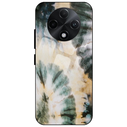 Black And Gold Tie Dye - Glass Case for Oppo F27 Pro