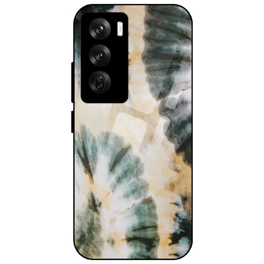 Black And Gold Tie Dye - Glass Case for Oppo Reno 12 Pro