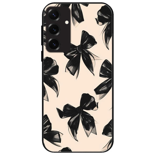 Black Bows - Glossy Metal Silicone Case for Samsung Galaxy S25 Plus