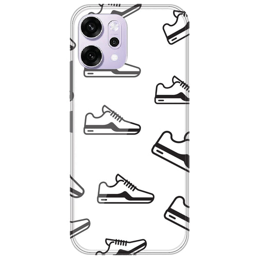 Black Sneakers - Clear Printed Silicone Case for Oppo Reno 14 Pro