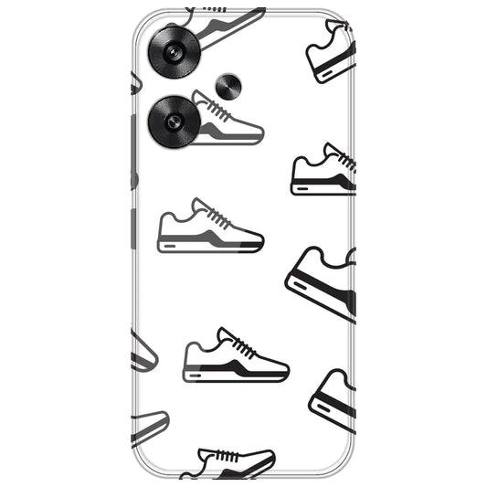 Black Sneakers - Clear Printed Silicone Case for Poco F6