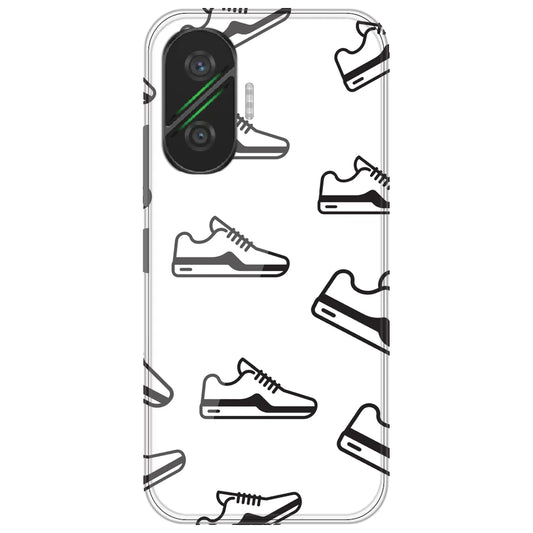Black Sneakers - Clear Printed Silicone Case for Poco F7