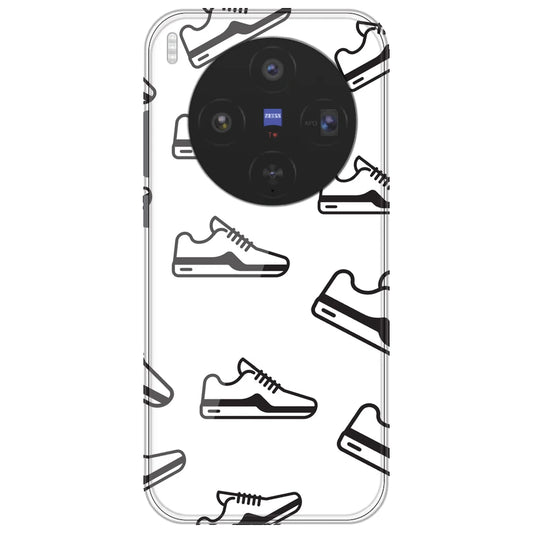 Black Sneakers - Clear Printed Silicone Case for Vivo X300