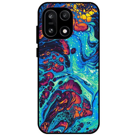 Blue And Orange Swirl - Glossy Metal Silicone Case for OnePlus 15