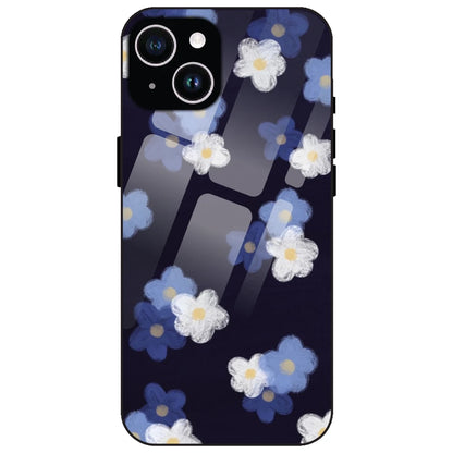 Blue & White Floral - Glass Case for Apple iPhone 15 Plus