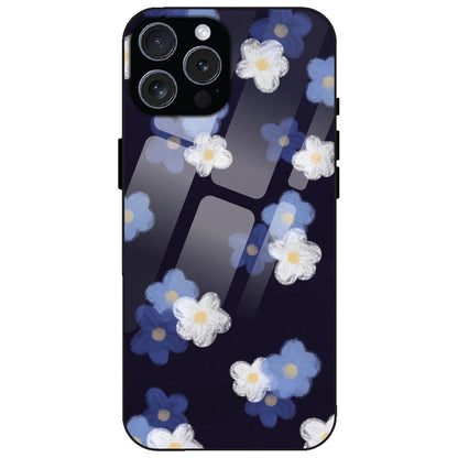Blue & White Floral - Glass Case for Apple iPhone 15 Pro Max