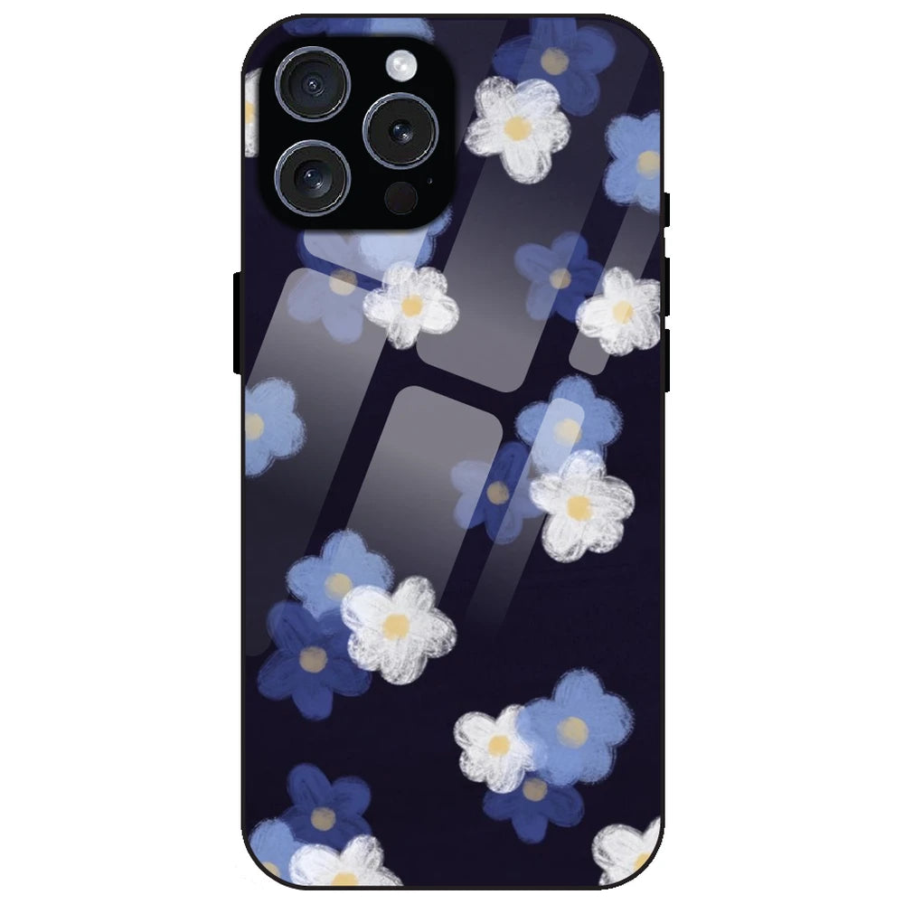 Blue & White Floral - Glass Case for Apple iPhone 16 Pro Max