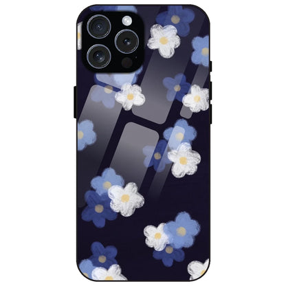 Blue & White Floral - Glass Case for Apple iPhone 16 Pro Max