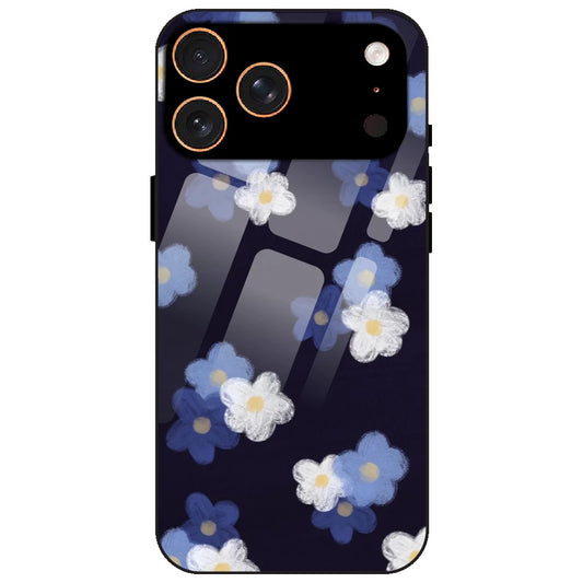 Blue & White Floral - Glass Case for Apple iPhone 17 Pro Max