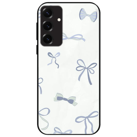 Blue Bows - Glossy Metal Silicone Case for Samsung Galaxy S25 Plus