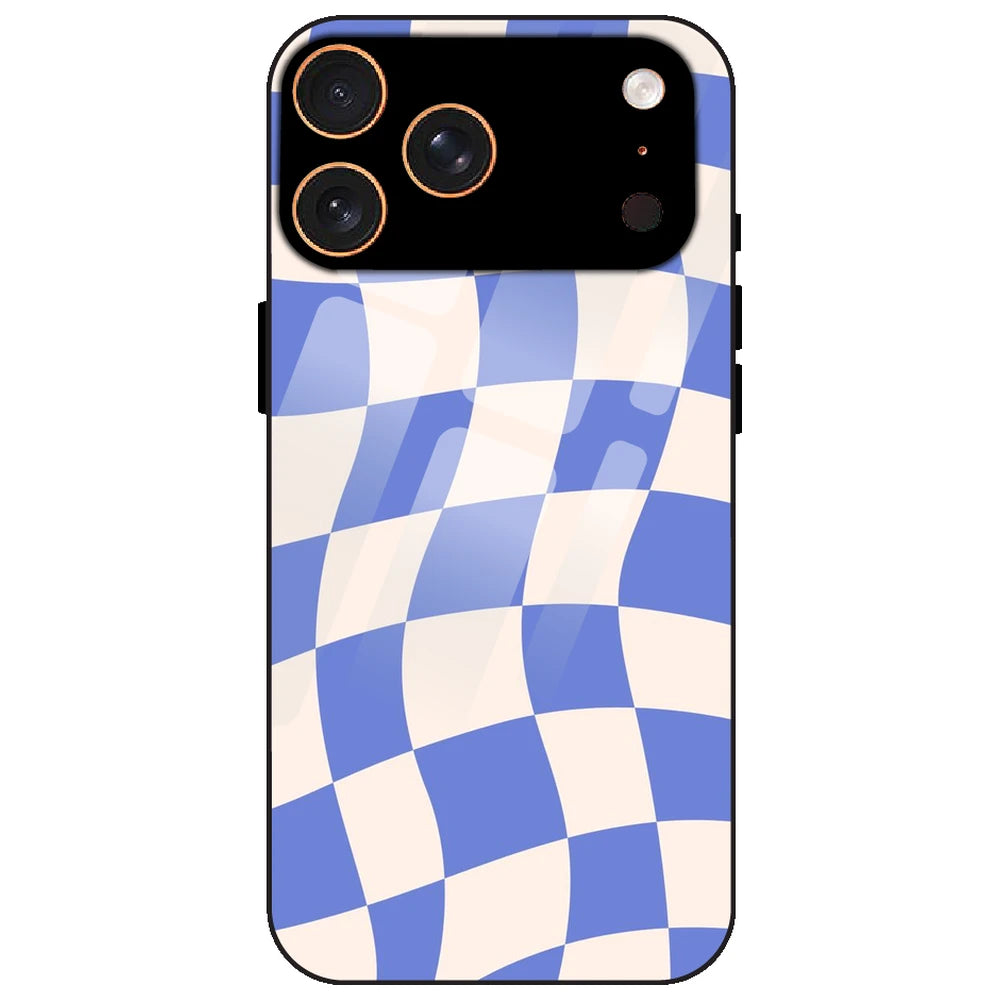 Blue Chessboard - Glass Case for Apple iPhone 17 Pro