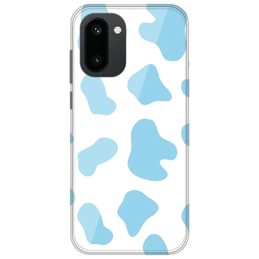 Blue Cow Print - Clear Printed Silicone Case for OnePlus 15R