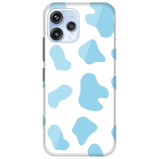 Blue Cow Print - Clear Printed Silicone Case for Oppo Reno 15