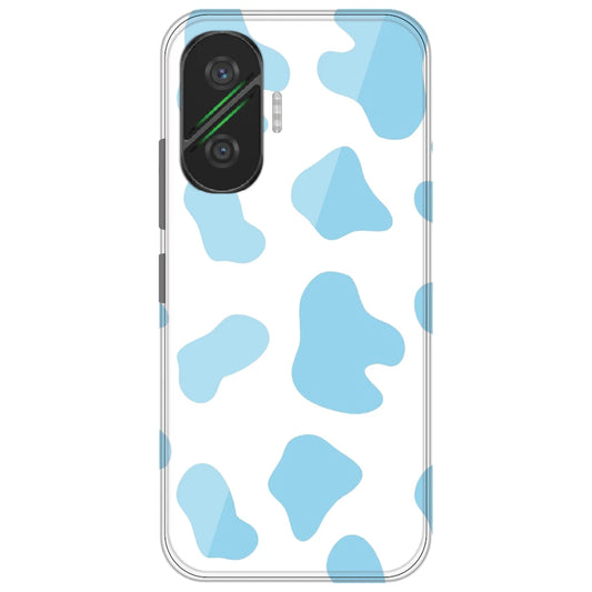 Blue Cow Print - Clear Printed Silicone Case for Poco F7
