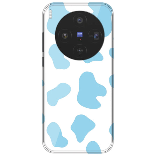 Blue Cow Print - Clear Printed Silicone Case for Vivo X300