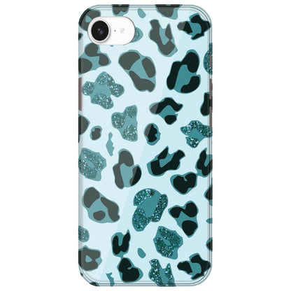 Blue Leopard Glitter Print - Printed Silicone Case for Apple iPhone 16e