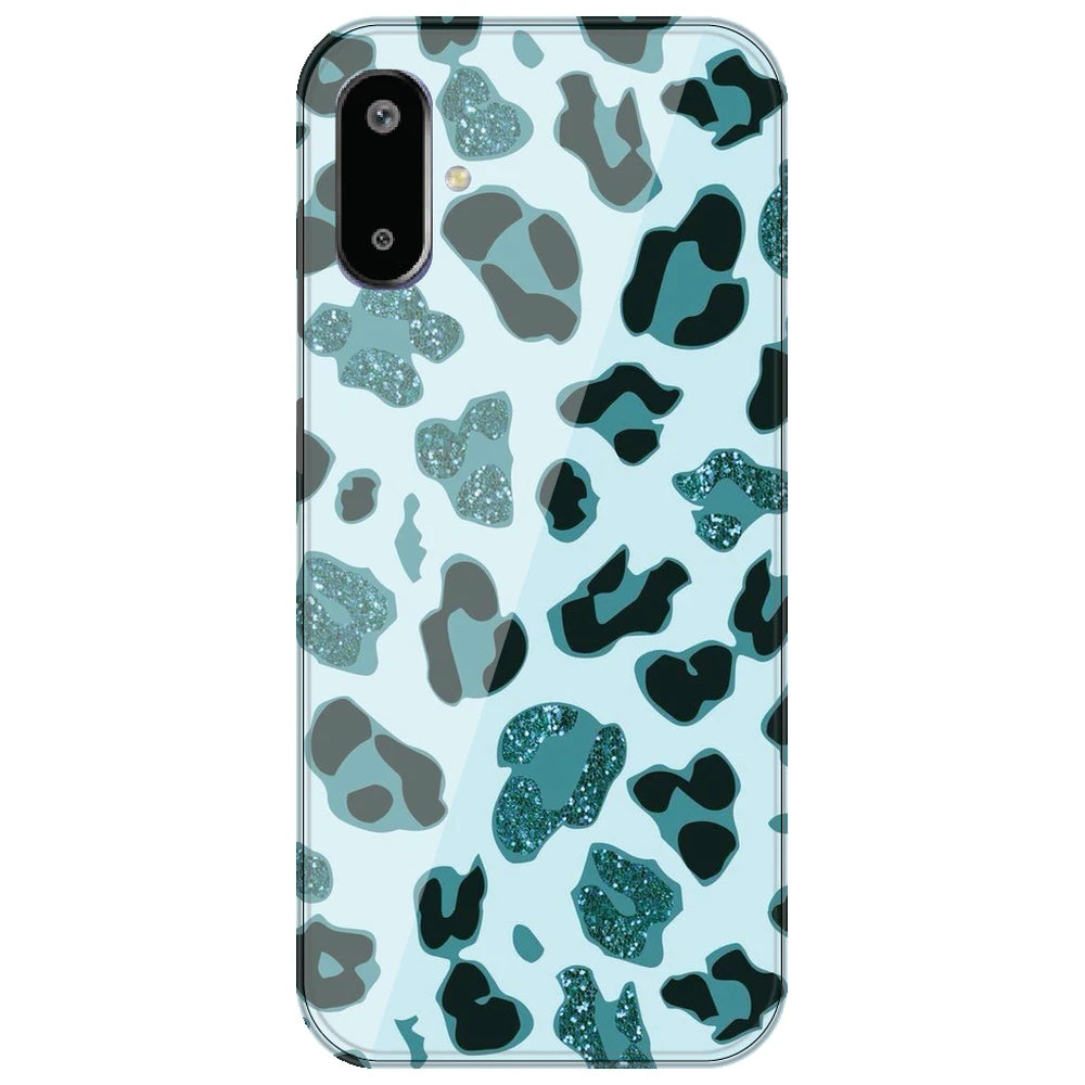 Blue Leopard Glitter Print - Printed Silicone Case for Samsung Galaxy F06