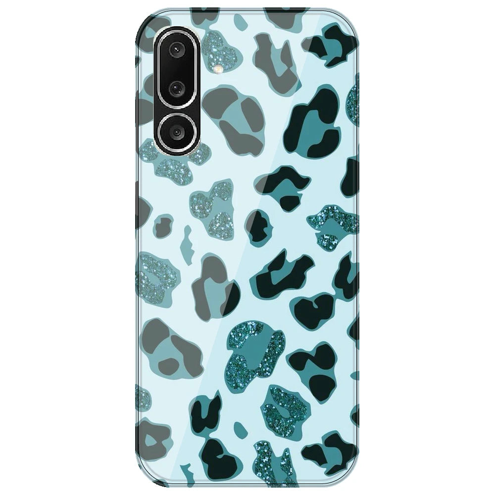 Blue Leopard Glitter Print - Printed Silicone Case for Samsung Galaxy M36