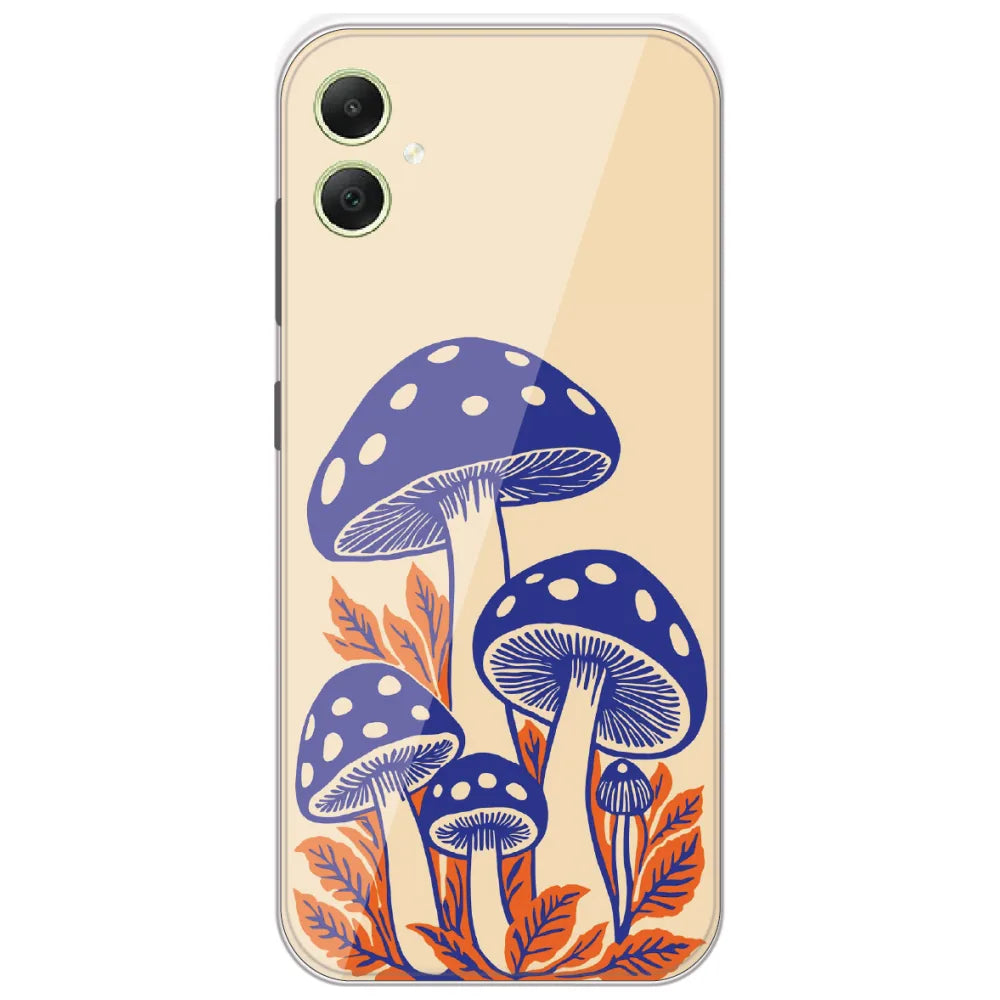 Blue Mushroom Print - Printed Silicone Case for Samsung Galaxy A05