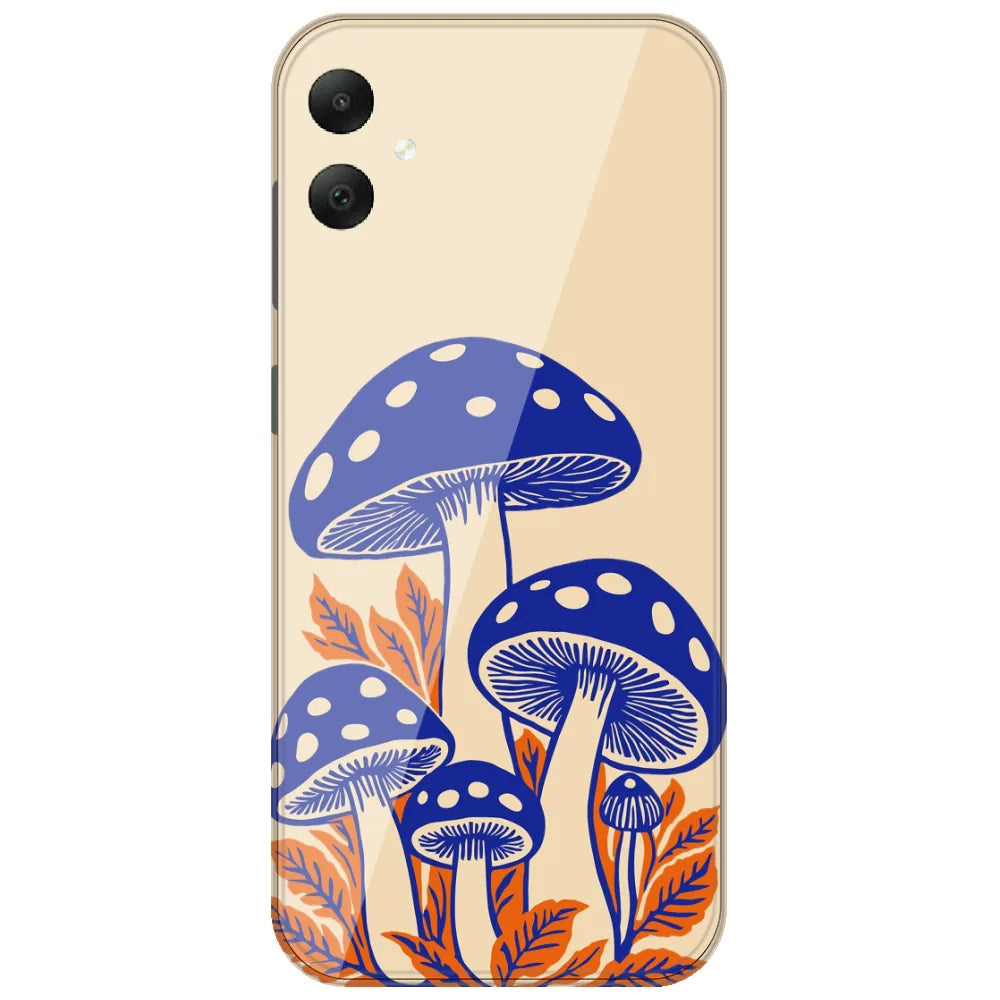 Blue Mushroom Print - Printed Silicone Case for Samsung Galaxy A06