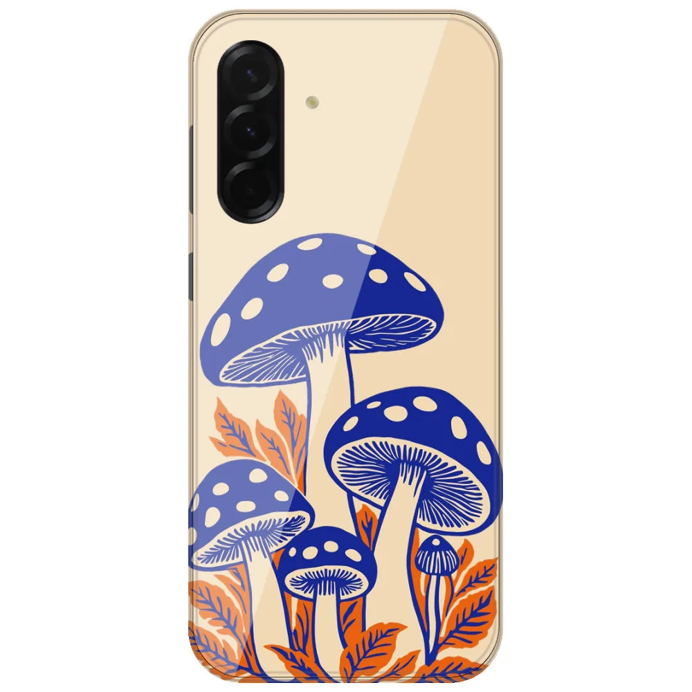 Blue Mushroom Print - Printed Silicone Case for Samsung Galaxy A26