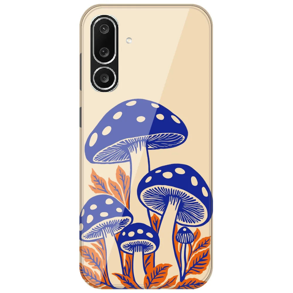 Blue Mushroom Print - Printed Silicone Case for Samsung Galaxy M36