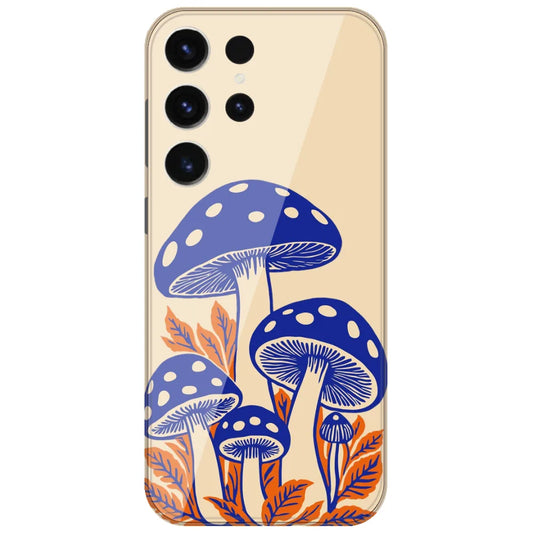 Blue Mushroom Print - Printed Silicone Case for Samsung Galaxy S26 Ultra