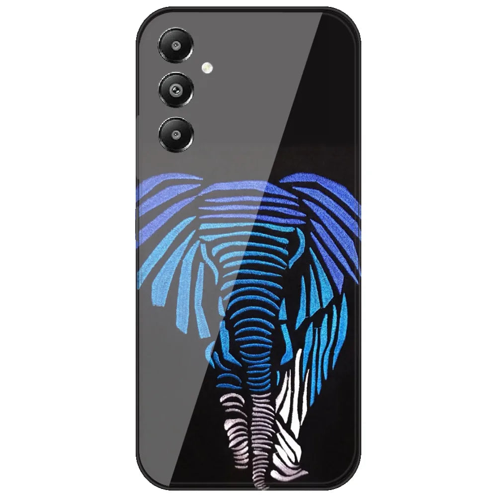 Blue Striped Elephant - Printed Silicone Case for Samsung Galaxy A05s
