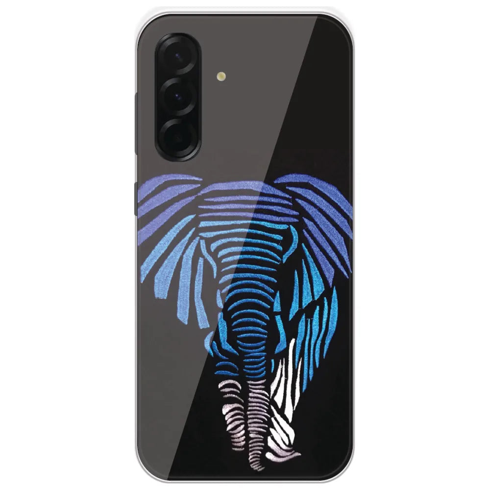 Blue Striped Elephant - Printed Silicone Case for Samsung Galaxy A36