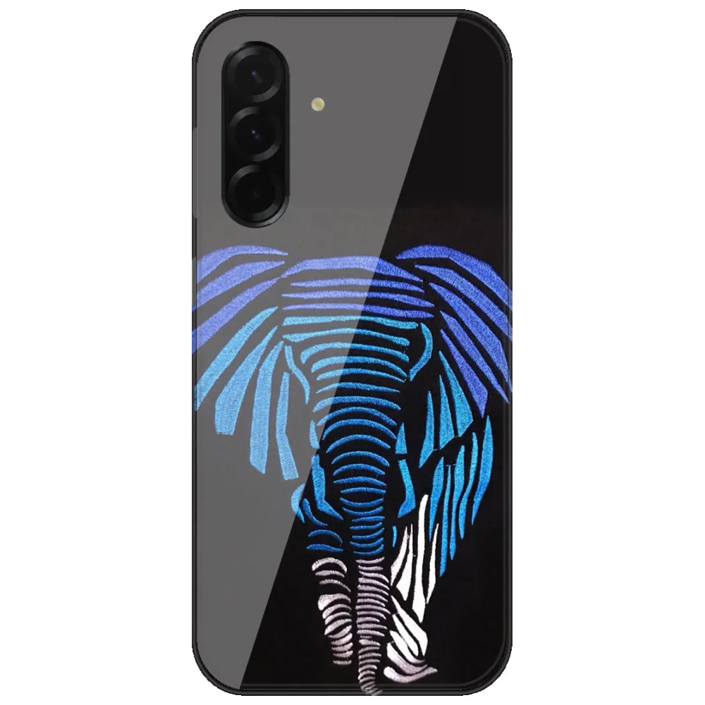Blue Striped Elephant - Printed Silicone Case for Samsung Galaxy A37 5G