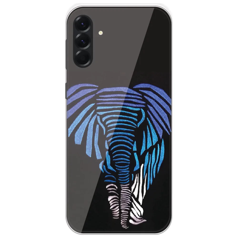 Blue Striped Elephant - Printed Silicone Case for Samsung Galaxy A56