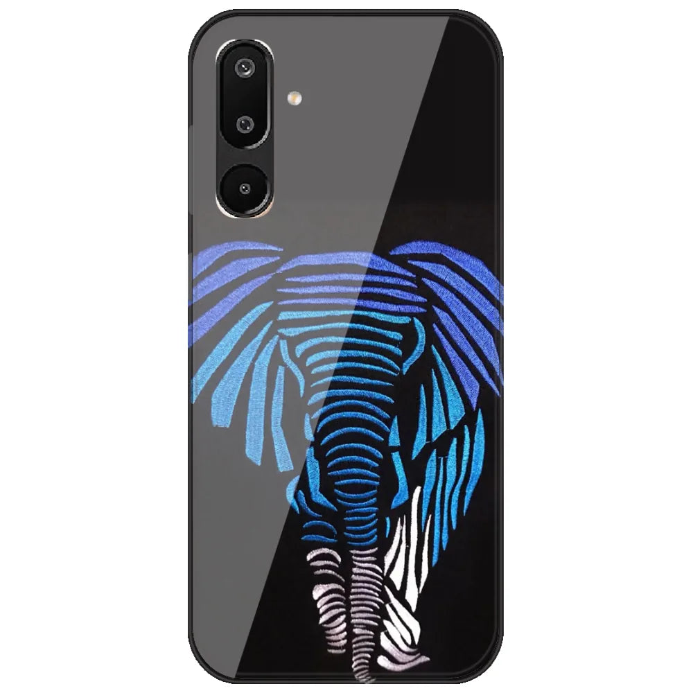 Blue Striped Elephant - Printed Silicone Case for Samsung Galaxy M16