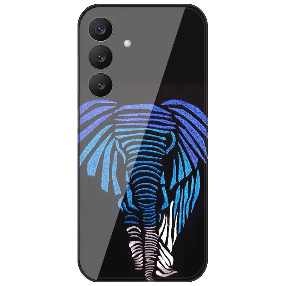 Blue Striped Elephant - Printed Silicone Case for Samsung Galaxy S26