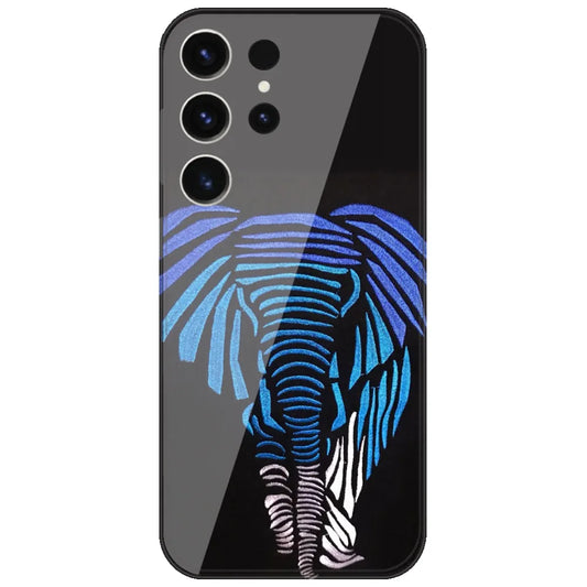 Blue Striped Elephant - Printed Silicone Case for Samsung Galaxy S26 Ultra
