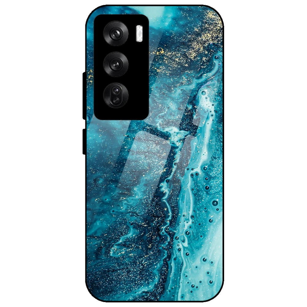 Blue Watermarble - Glass Case for Oppo Reno 12