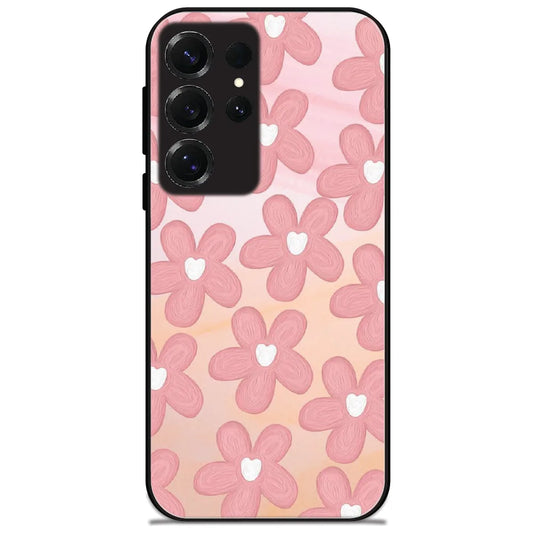 Blush Heart Blossoms - Glossy Metal Silicone Case for Samsung Galaxy S25 Ultra
