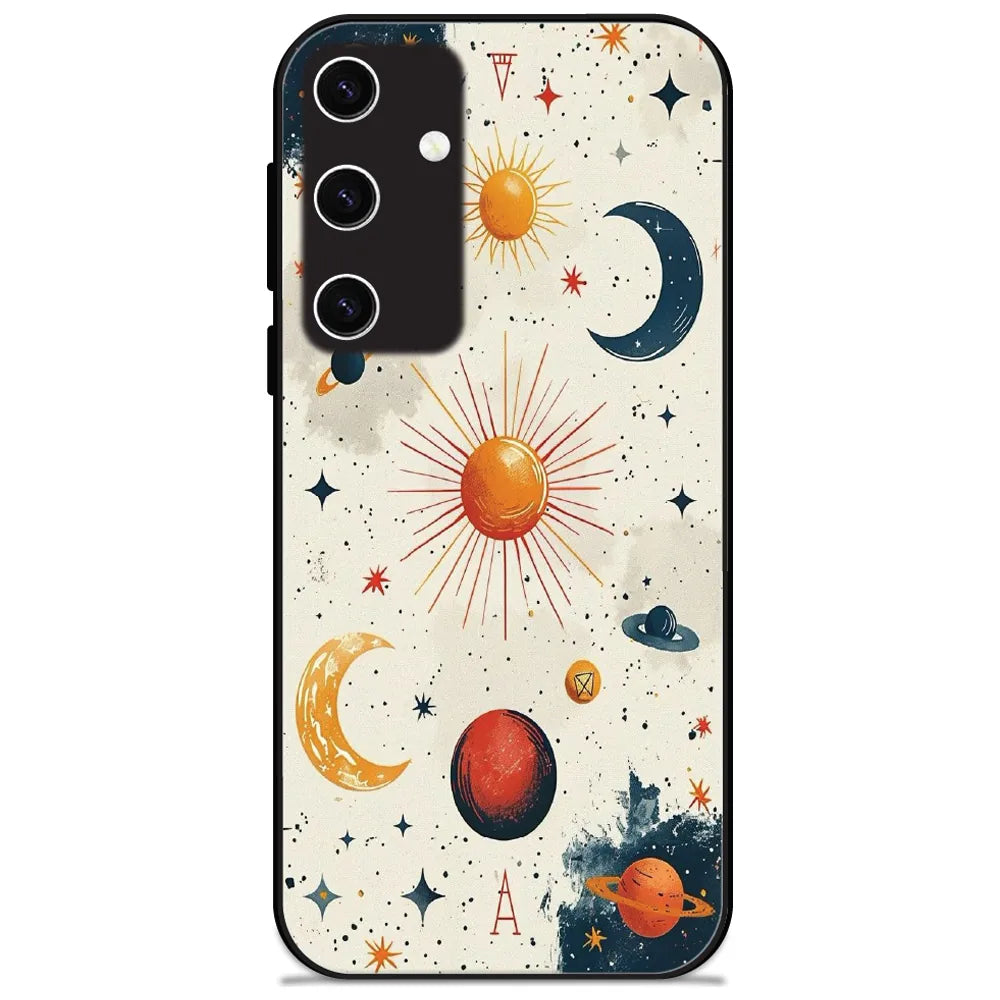 Boho Celestial Planets - Glossy Metal Silicone Case for Samsung Galaxy S23 Plus 5G