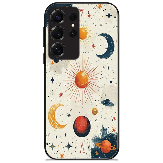 Boho Celestial Planets - Glossy Metal Silicone Case for Samsung Galaxy S25 Ultra