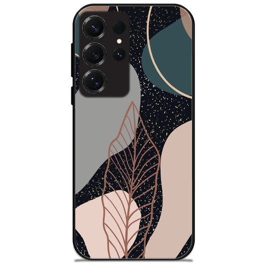 Boho Leaf Shapes - Glossy Metal Silicone Case for Samsung Galaxy S25 Ultra