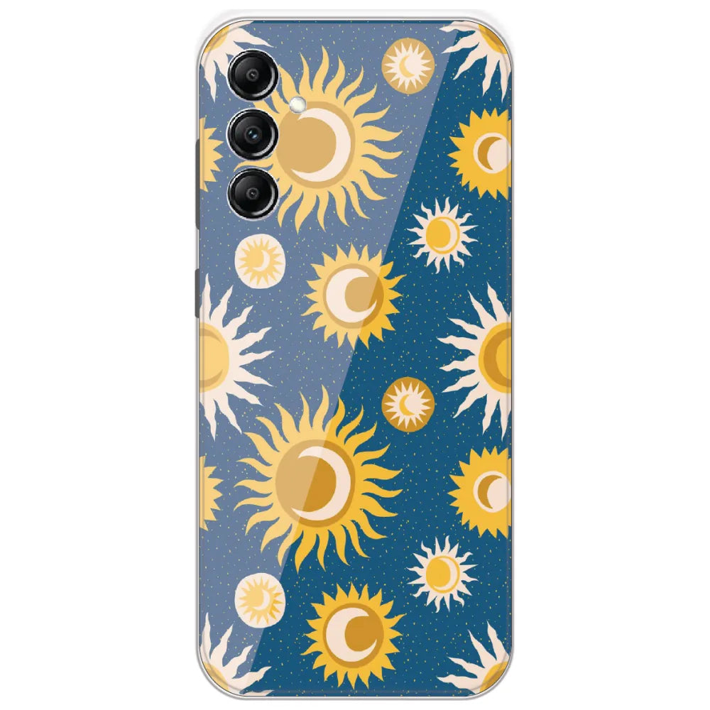 Boho Sun And Moon - Printed Silicone Case for Samsung Galaxy A14