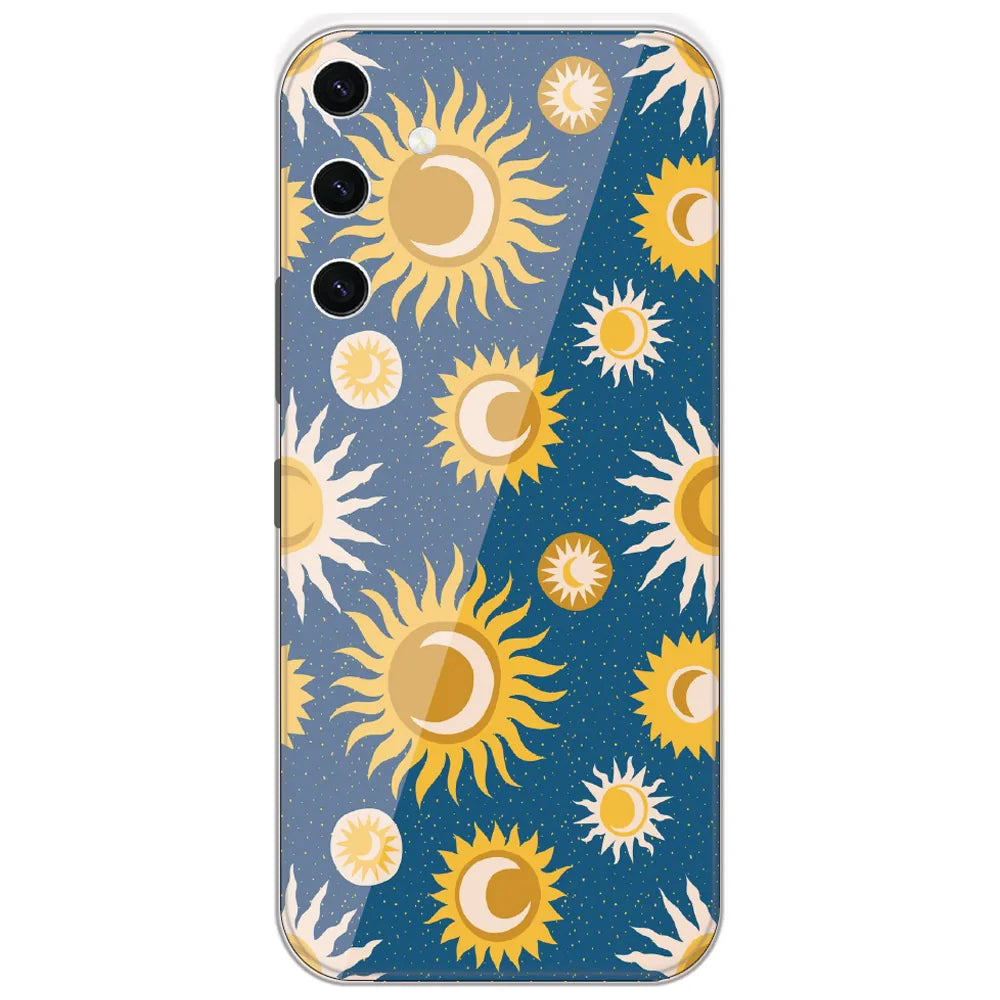 Boho Sun And Moon - Printed Silicone Case for Samsung Galaxy S23 Plus 5G