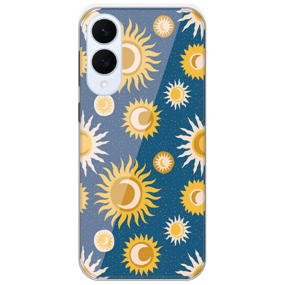 Boho Sun And Moon - Printed Silicone Case for Samsung Galaxy S25 Edge