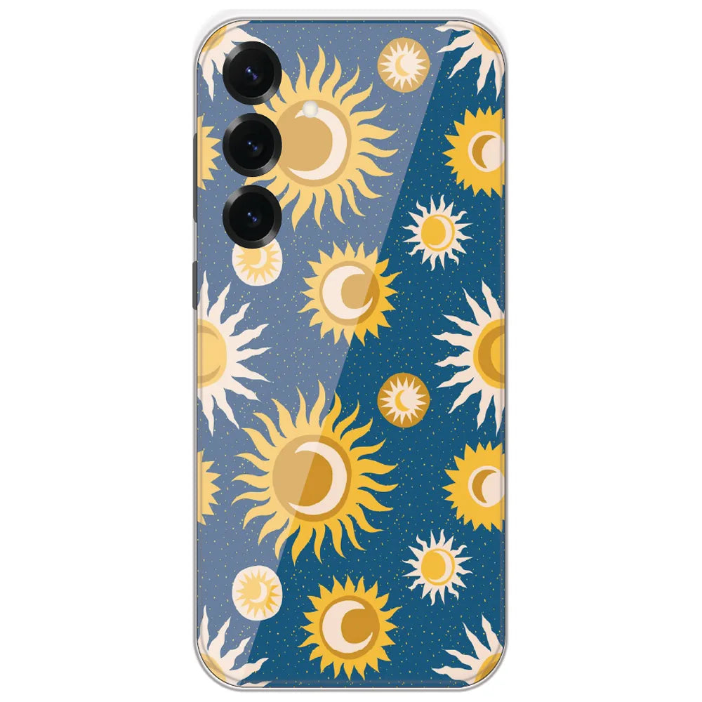 Boho Sun And Moon - Printed Silicone Case for Samsung Galaxy S25 Plus
