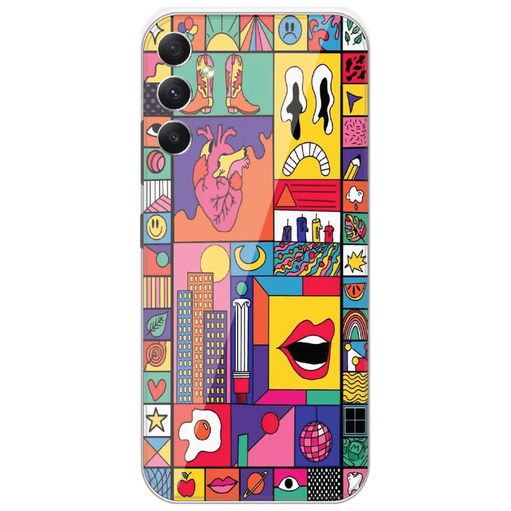 Bold Pop Collage - Printed Silicone Case for Samsung Galaxy A34