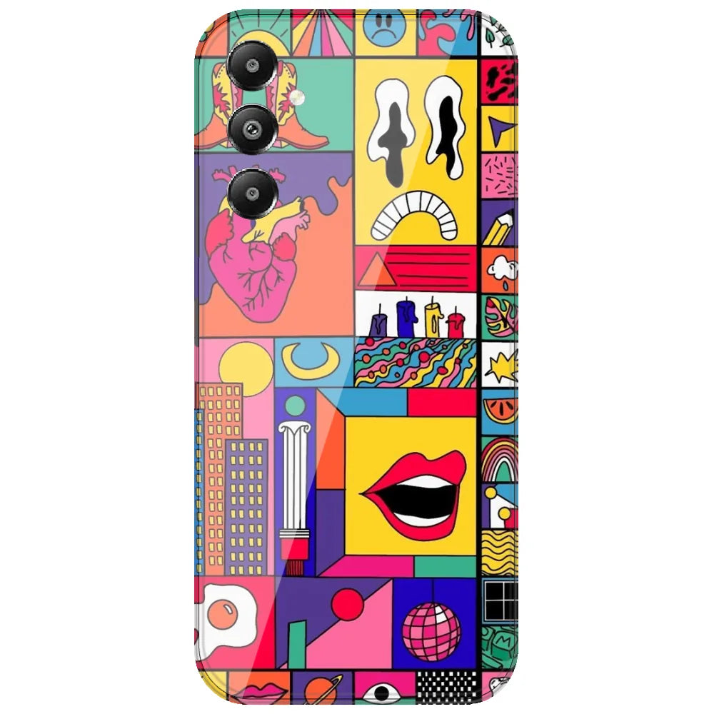 Bold Pop Collage - Printed Silicone Case for Samsung Galaxy A54 5G