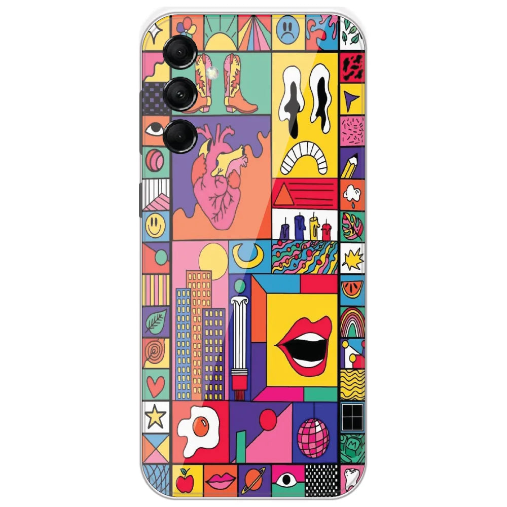 Bold Pop Collage - Printed Silicone Case for Samsung Galaxy M14 5G
