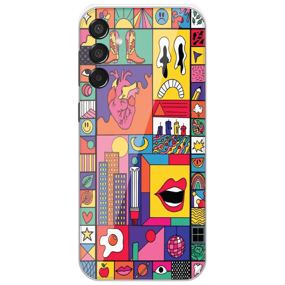 Bold Pop Collage - Printed Silicone Case for Samsung Galaxy M15