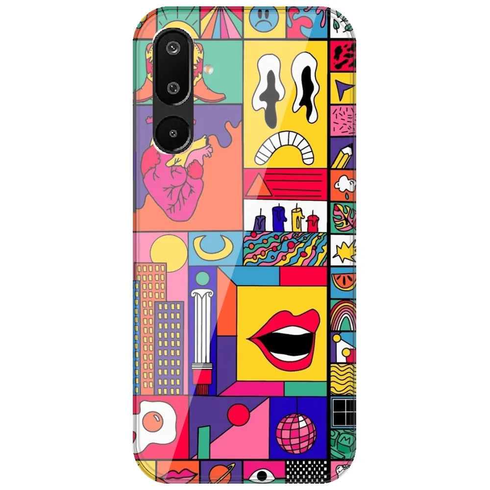 Bold Pop Collage - Printed Silicone Case for Samsung Galaxy M16