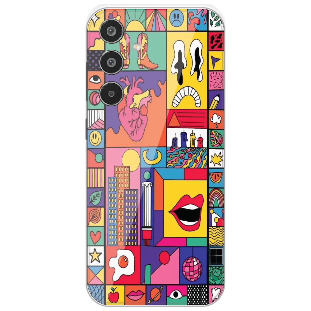 Bold Pop Collage - Printed Silicone Case for Samsung Galaxy M35 5G