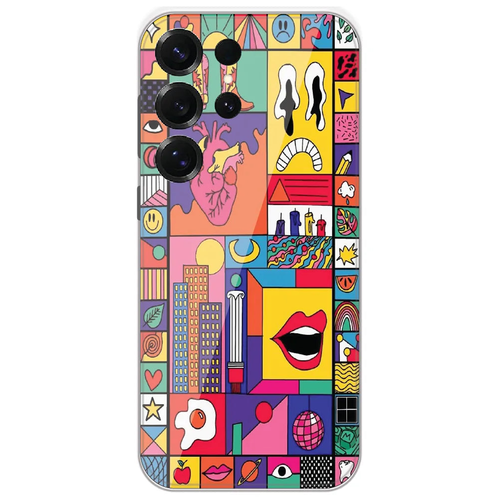 Bold Pop Collage - Printed Silicone Case for Samsung Galaxy S25 Ultra